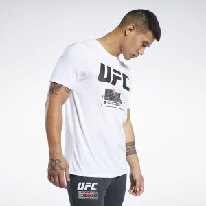 Reebok UFC FG Fight Week T Shirt Herren - Weiß - DE 728-MCU